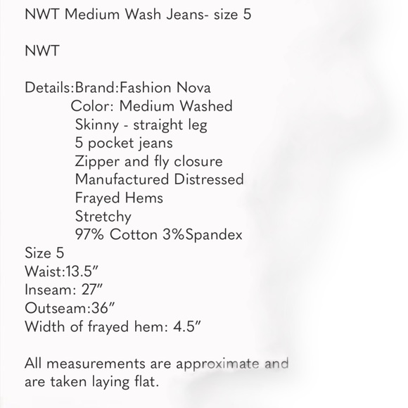 FASHION NOVA MEDIUM WASH JEANS - Picture 12 of 12